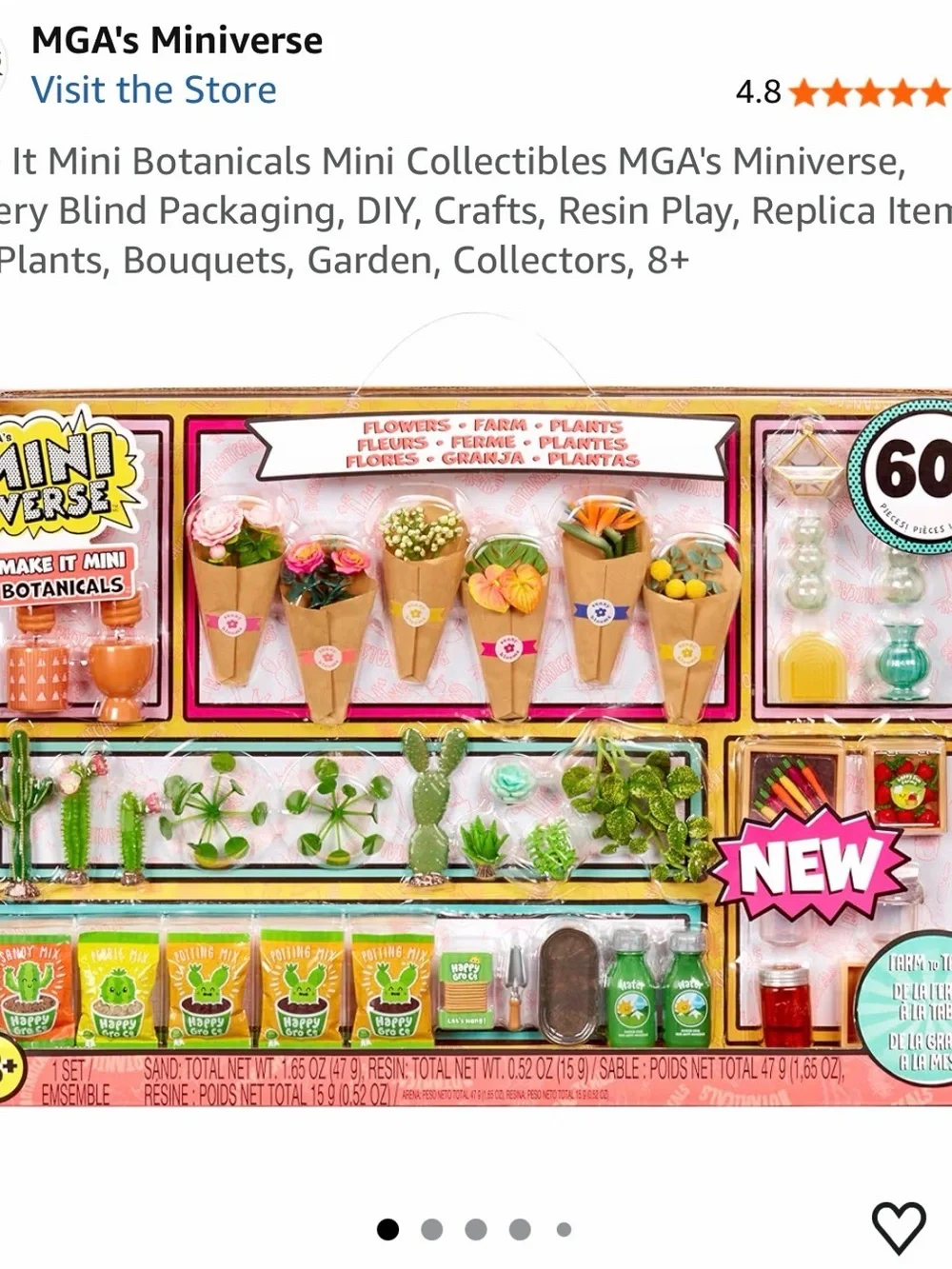 Mini Verse Botanicals Miniature Flower & Plant Playset - Assorted Green and Pink